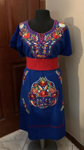 Load image into Gallery viewer, Campesino Kimono Blue Womens Dress OSFA Multi Color Flower Embroidery New