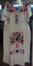 Load image into Gallery viewer, Womens XS-XXXL Mexican Folklorico Tehuacan Puebla Dress Tunic Floral Embroidery