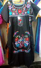 Load image into Gallery viewer, Womens XS-XXXL Mexican Folklorico Tehuacan Puebla Dress Tunic Floral Embroidery