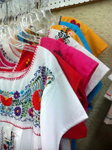 Load image into Gallery viewer, Womens XS-XXXL Mexican Folklorico Tehuacan Puebla Dress Tunic Floral Embroidery