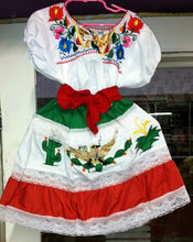 Load image into Gallery viewer, Girls &amp; Toddlers "Viva Mexico" Top &amp; Skirt Set Mexico's Folklorico 5 De Mayo New