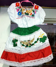 Load image into Gallery viewer, Girls &amp; Toddlers "Viva Mexico" Top &amp; Skirt Set Mexico's Folklorico 5 De Mayo New