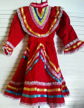 Load image into Gallery viewer, Girls Jalisco Dress With Super Wide Skirt Flow For Folklorico Dance Handmade New