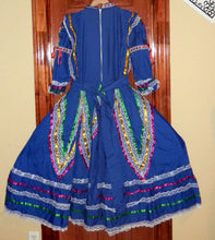 Load image into Gallery viewer, Girls Jalisco Dress With Super Wide Skirt Flow For Folklorico Dance Handmade New