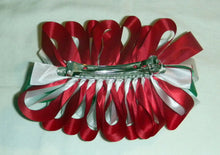 Load image into Gallery viewer, Girls hair bow clip Large 6x6 Mexican Flag Tri-color for 5 de Mayo Holiday NEW!