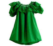 Load image into Gallery viewer, Women's Color Off-Shoulder Ruffle Top Lace Ribbon Mexico Folklorico Fiesta Dance