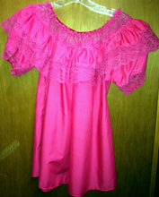 Load image into Gallery viewer, Women's Color Off-Shoulder Ruffle Top Lace Ribbon Mexico Folklorico Fiesta Dance