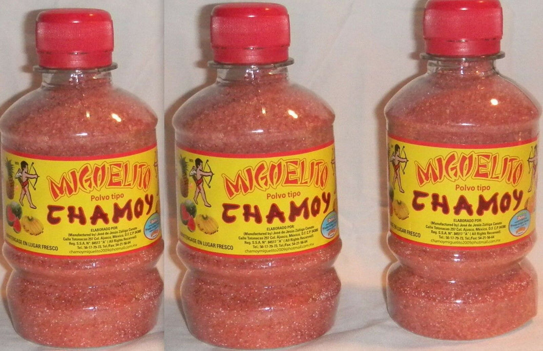 3 X Miguelito Chamoy Chilito Polvo Mexican Candy Chili Powder 3 Bottles 250g Ea
